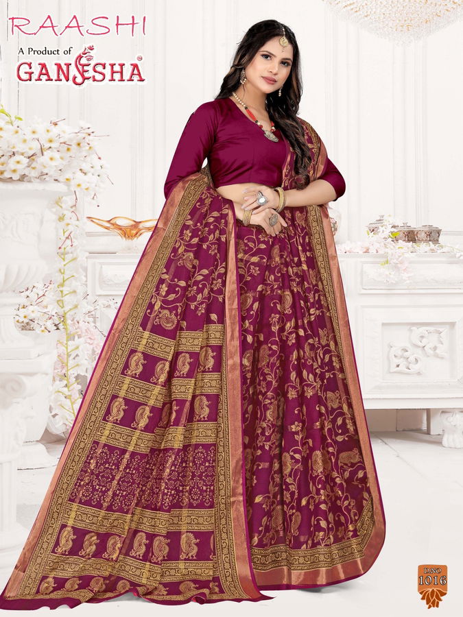 Raashi By Ganehsa 1008-1019 Daily Wear Sarees Catalog